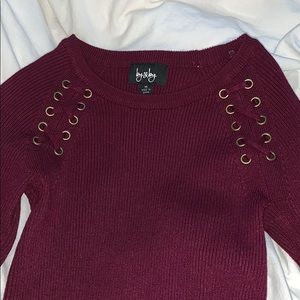 crisscross ribbed long sleeve shirt